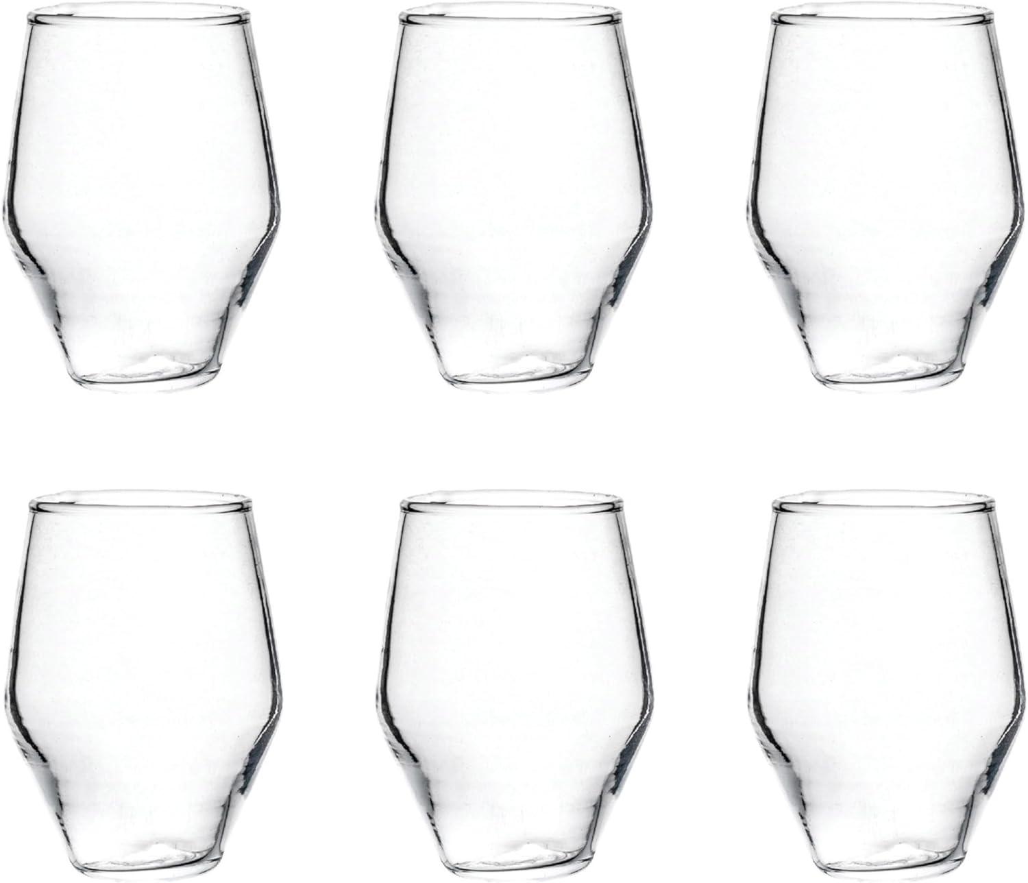 Creative Co-Op 3.25 Inches Round Drinking Glass, Clear, Set of 6