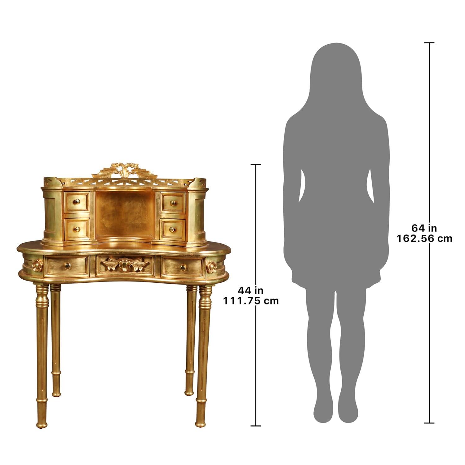Design Toscano Lady Constance Curved Solid Wood Writing Desk