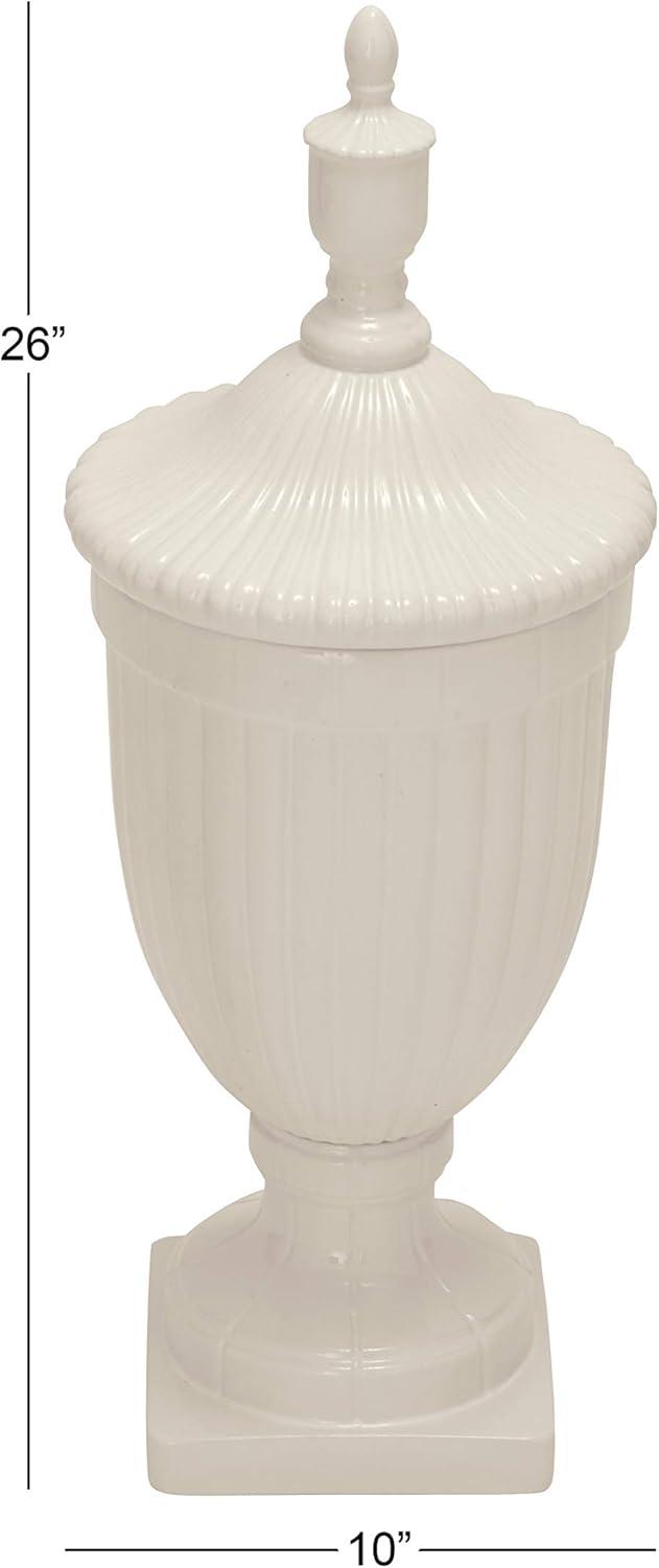 26" Modern Ceramic Urn Vase White - Olivia & May: Large Tabletop Decor, Novelty Design