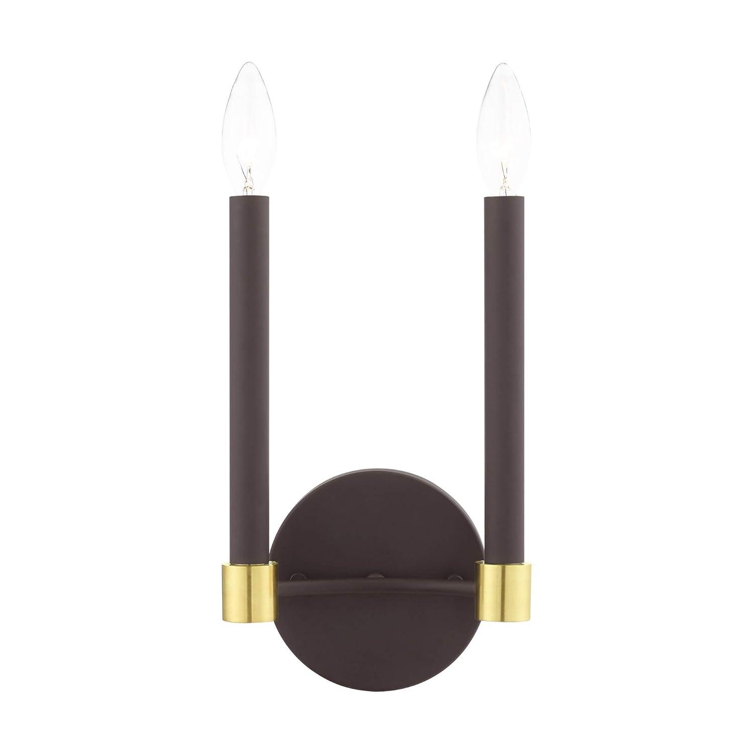 Livex Lighting Karlstad 2 - Light Wall Light in  Bronze/Satin Brass