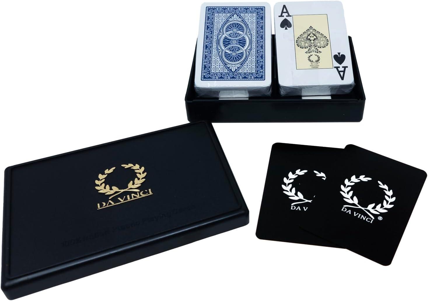 Da Vinci 100% Plastic Poker Size Playing Cards with Storage Case