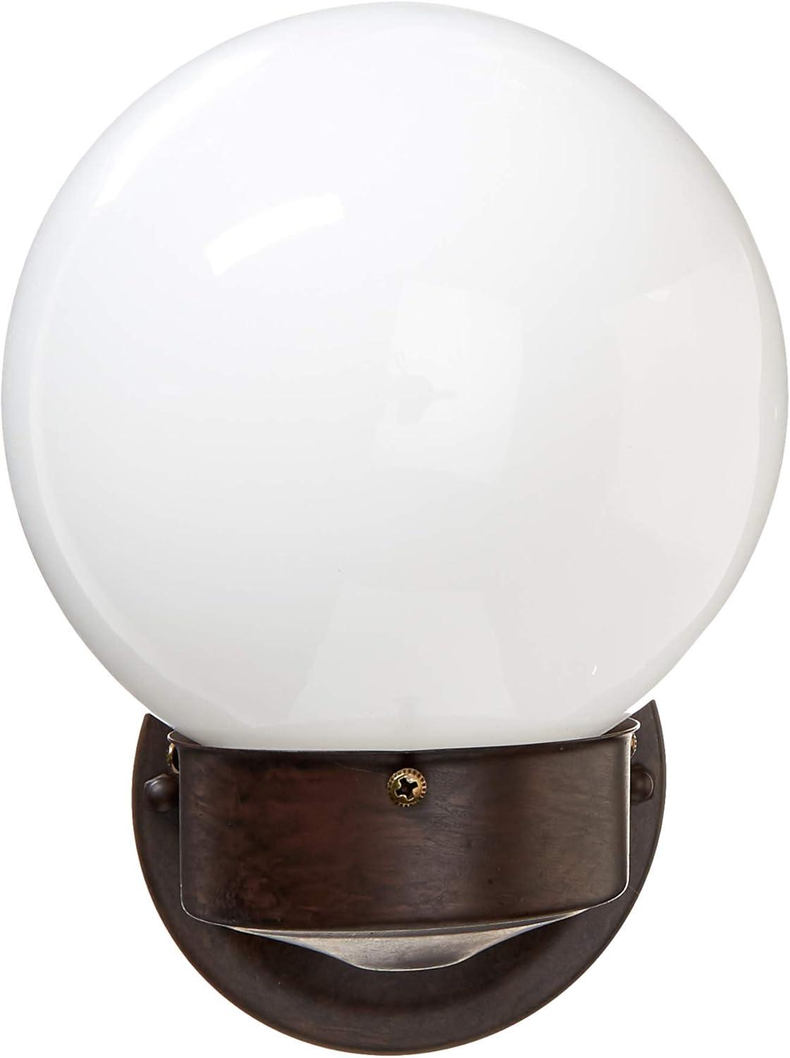 1 Light - 6" - Porch, Wall - With White Globe