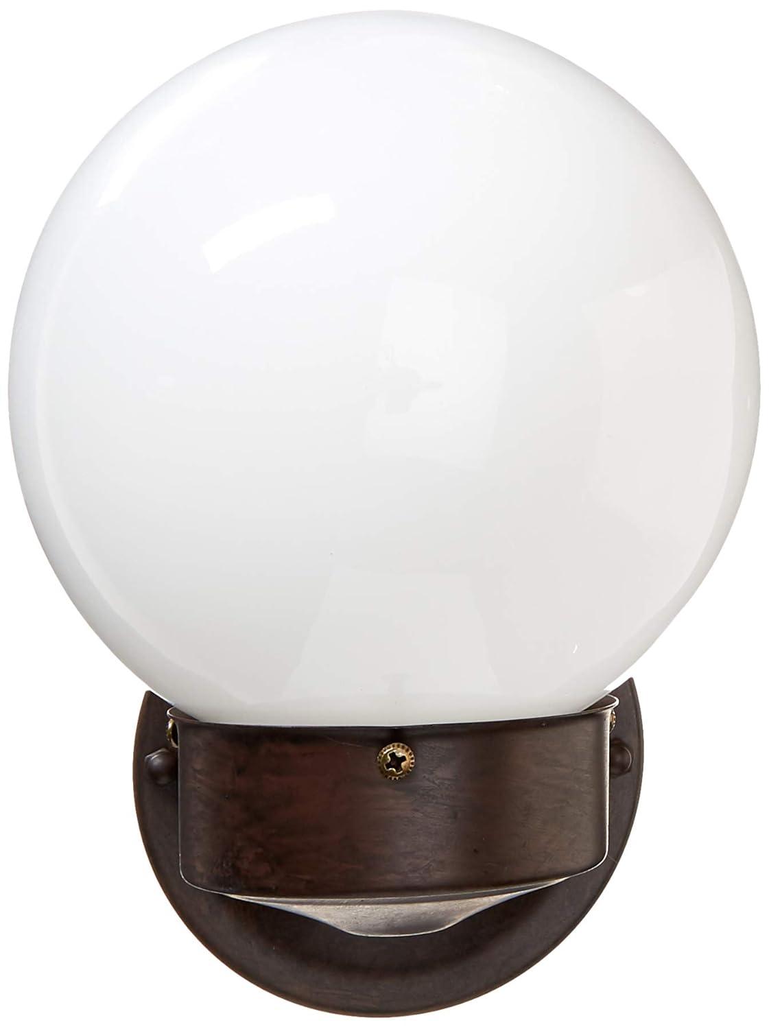1 Light - 6" - Porch, Wall - With White Globe