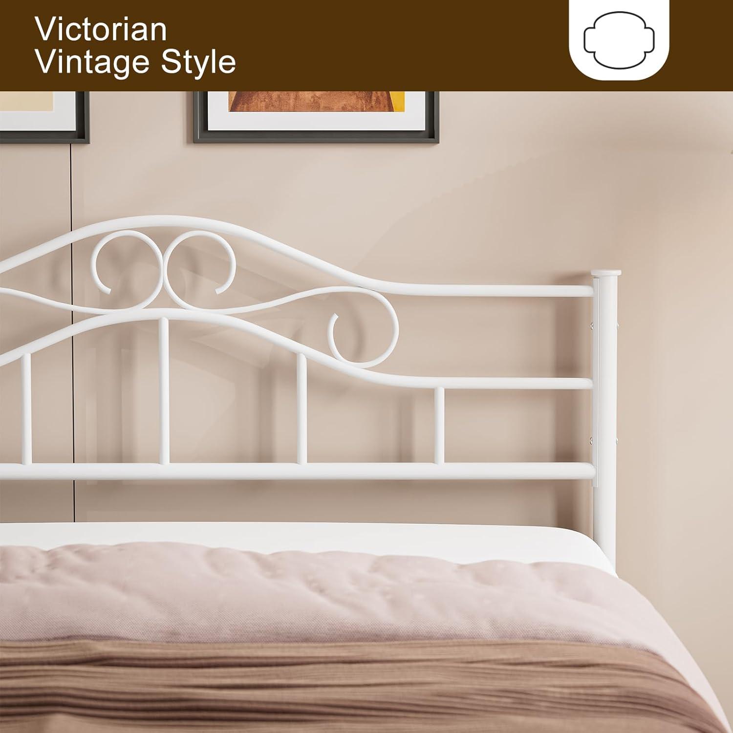 Red Barrel Studio® Anary Metal Headboard, Adjustable Height, Steel Curved Headboard , Farmhouse Scrollwork Design