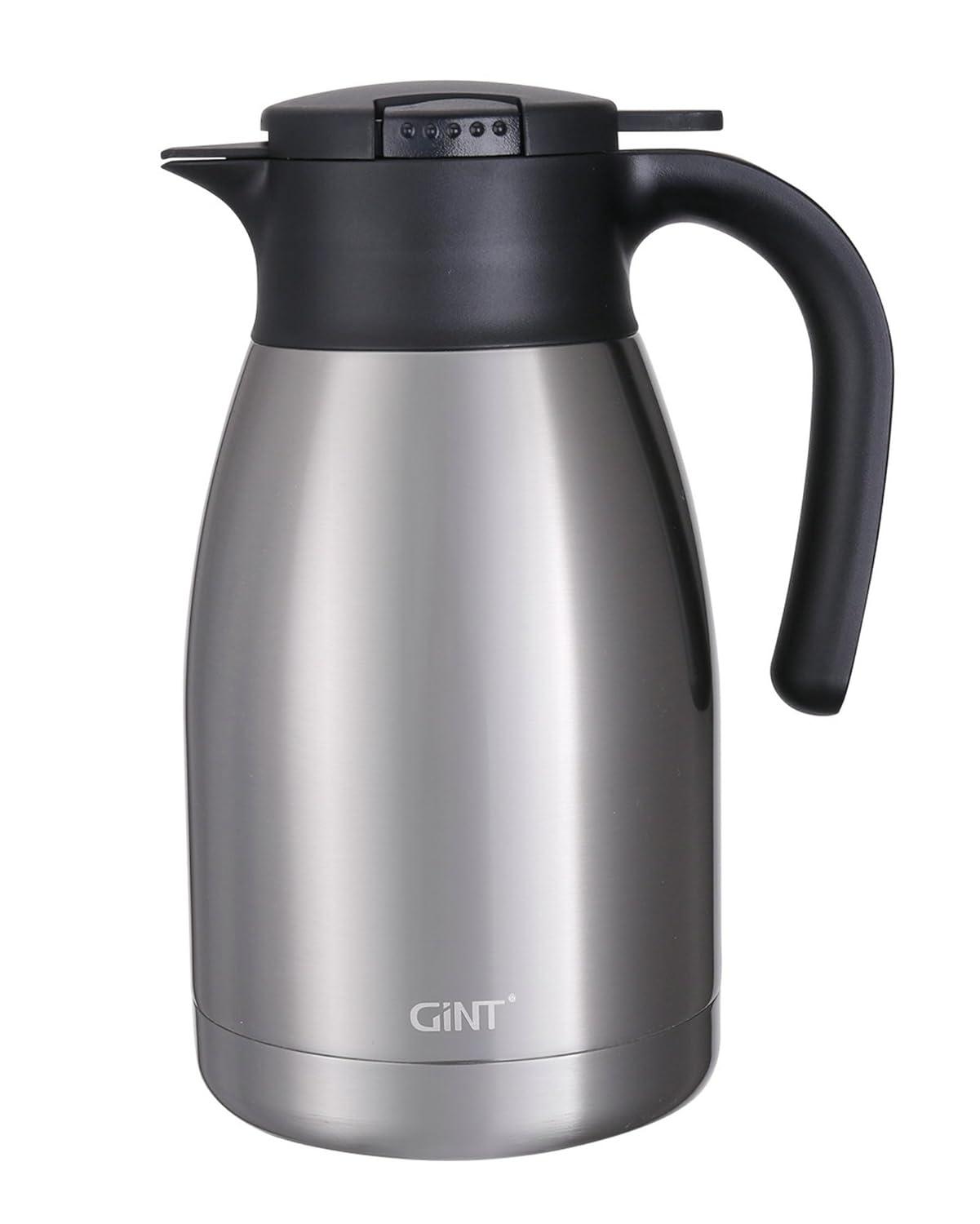 GiNT 51Oz Stainless Steel Thermal Coffee Carafe with Lid/Double Walled Vacuum Thermal Carafe / 12 Hour Heat Retention (Silver, 1.5L)