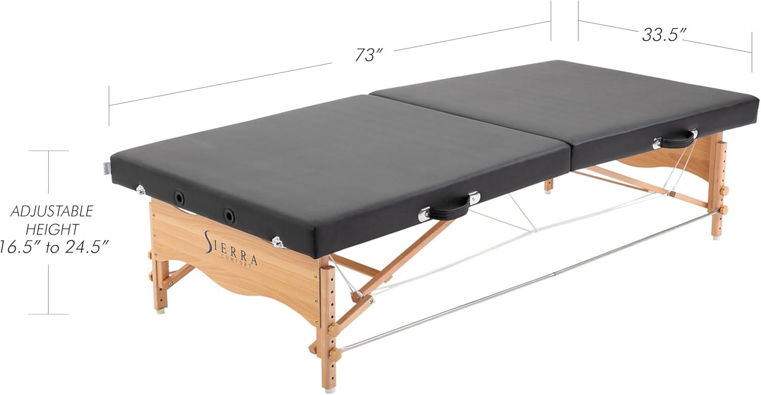 Black Polyurethane Upholstered Foldable Massage Table