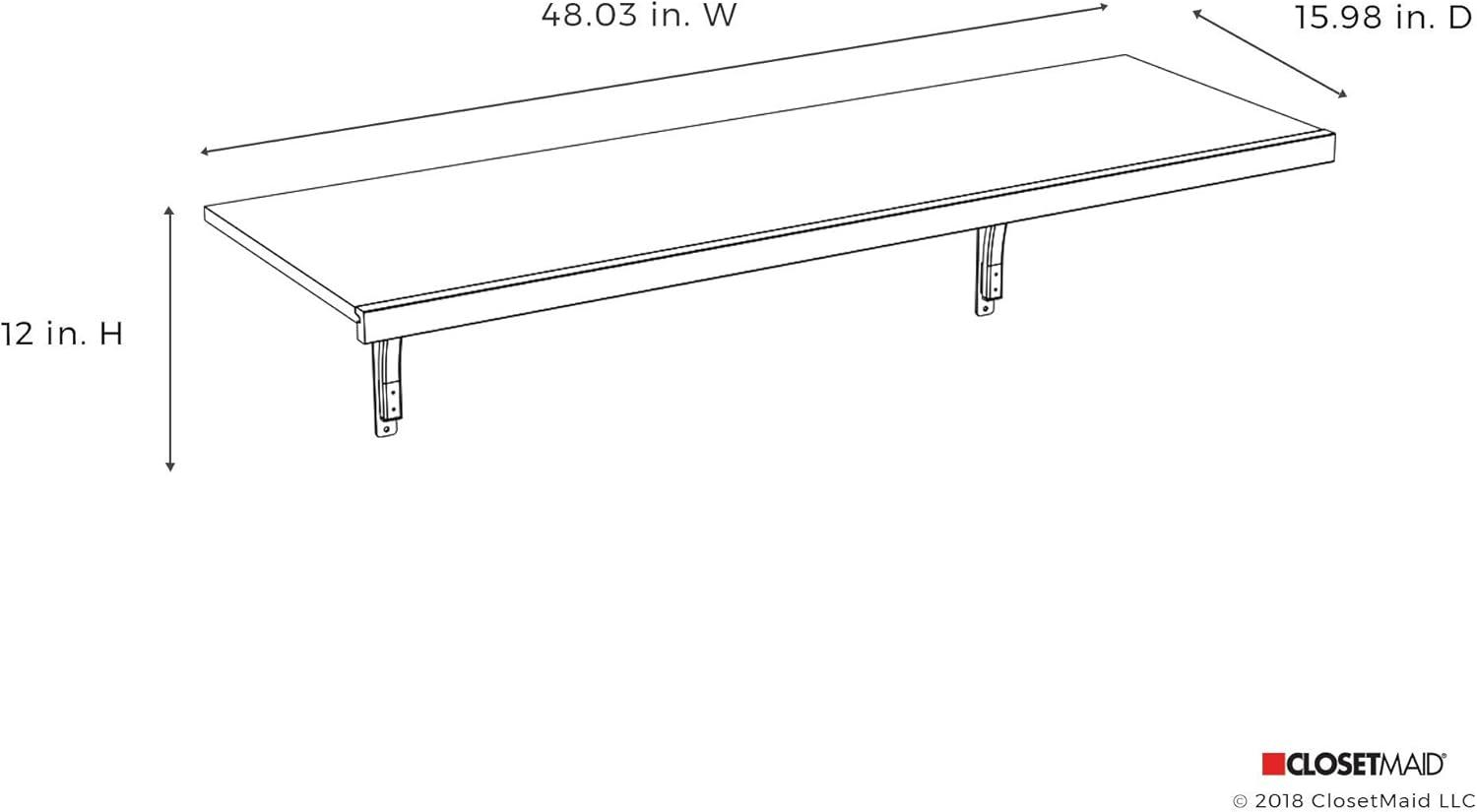 Premium Wood Shelving 48" Solid Shelf Kit