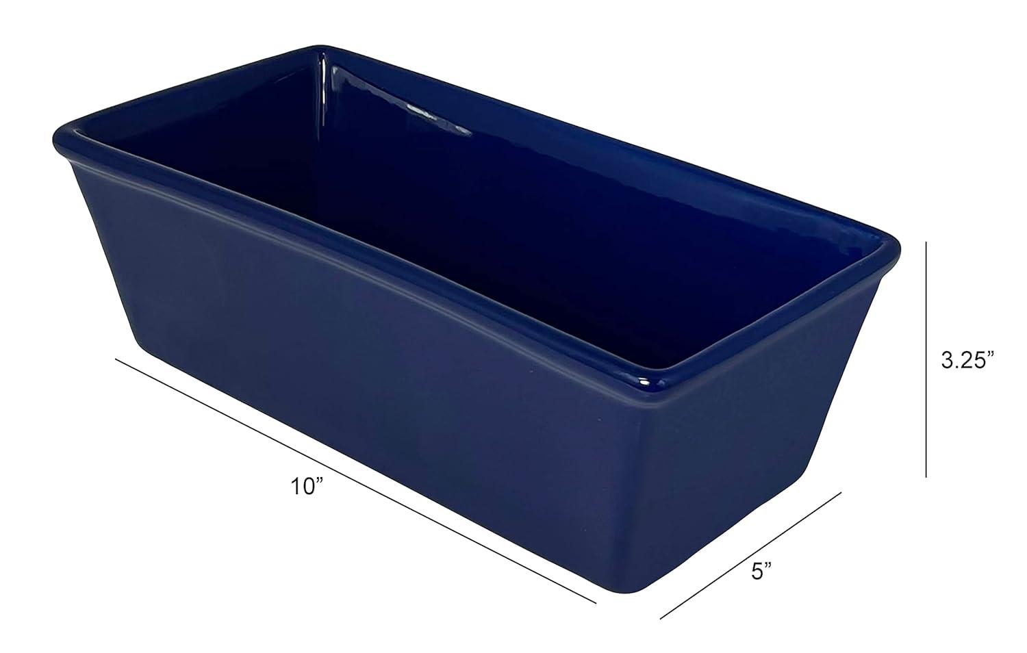 Deep Blue Stoneware Loaf Pan 10" x 5"