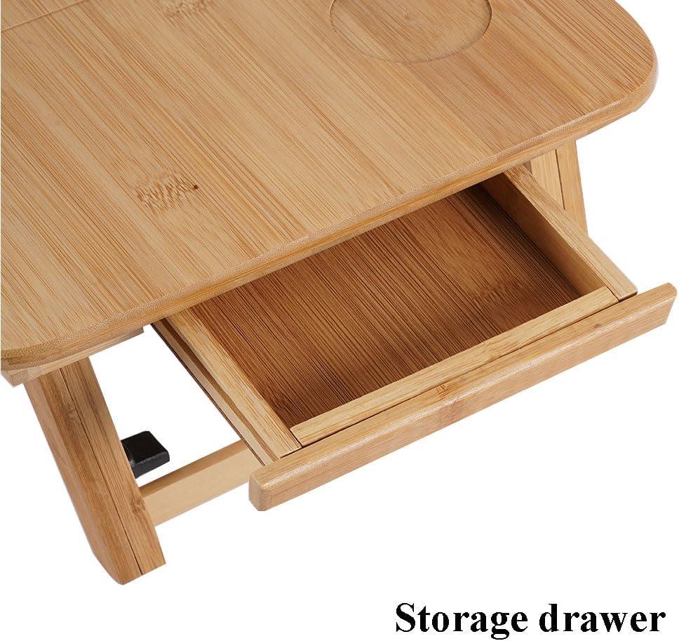 Bamboo Foldable Lap Desks for Laptop, Portable Bed Tray Table, Working,Snack Tray Breakfast Tray Bed Table Drawing Table