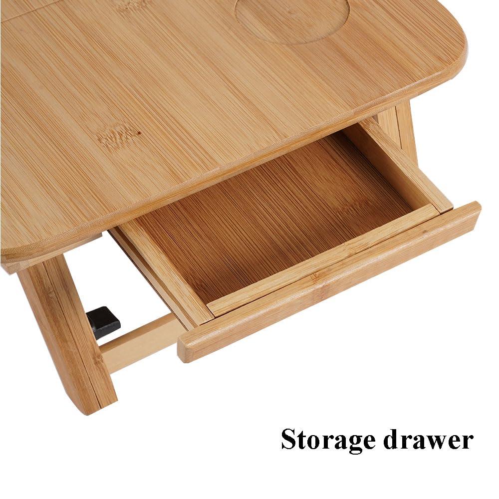 Bamboo Foldable Lap Desks for Laptop, Portable Bed Tray Table, Working,Snack Tray Breakfast Tray Bed Table Drawing Table