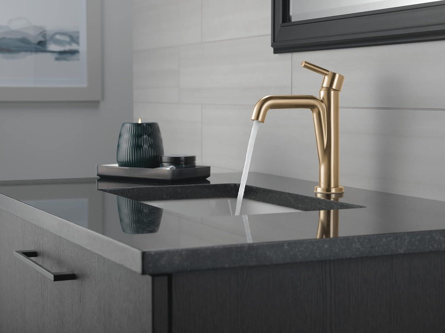 Nicoli Champagne Bronze Single Hole Transitional Bathroom Faucet