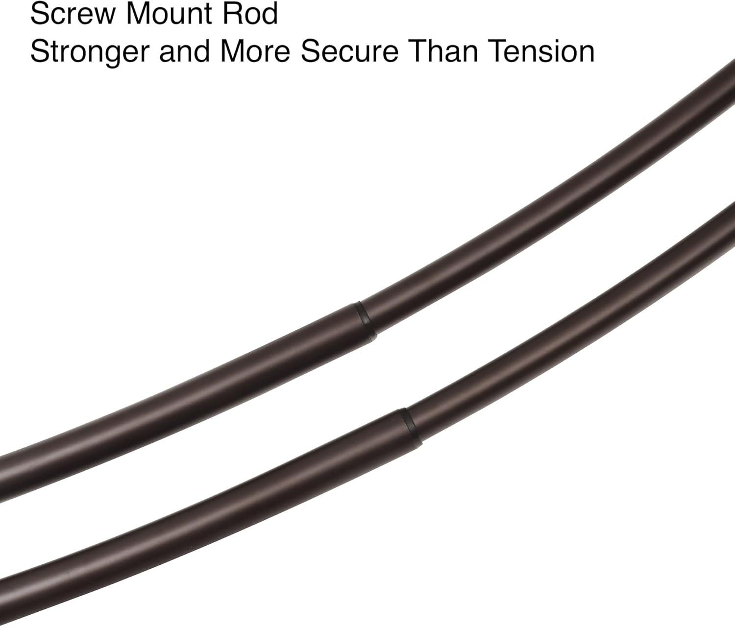 Bronze Wall Mounted Double Curved Aluminum Shower Rod