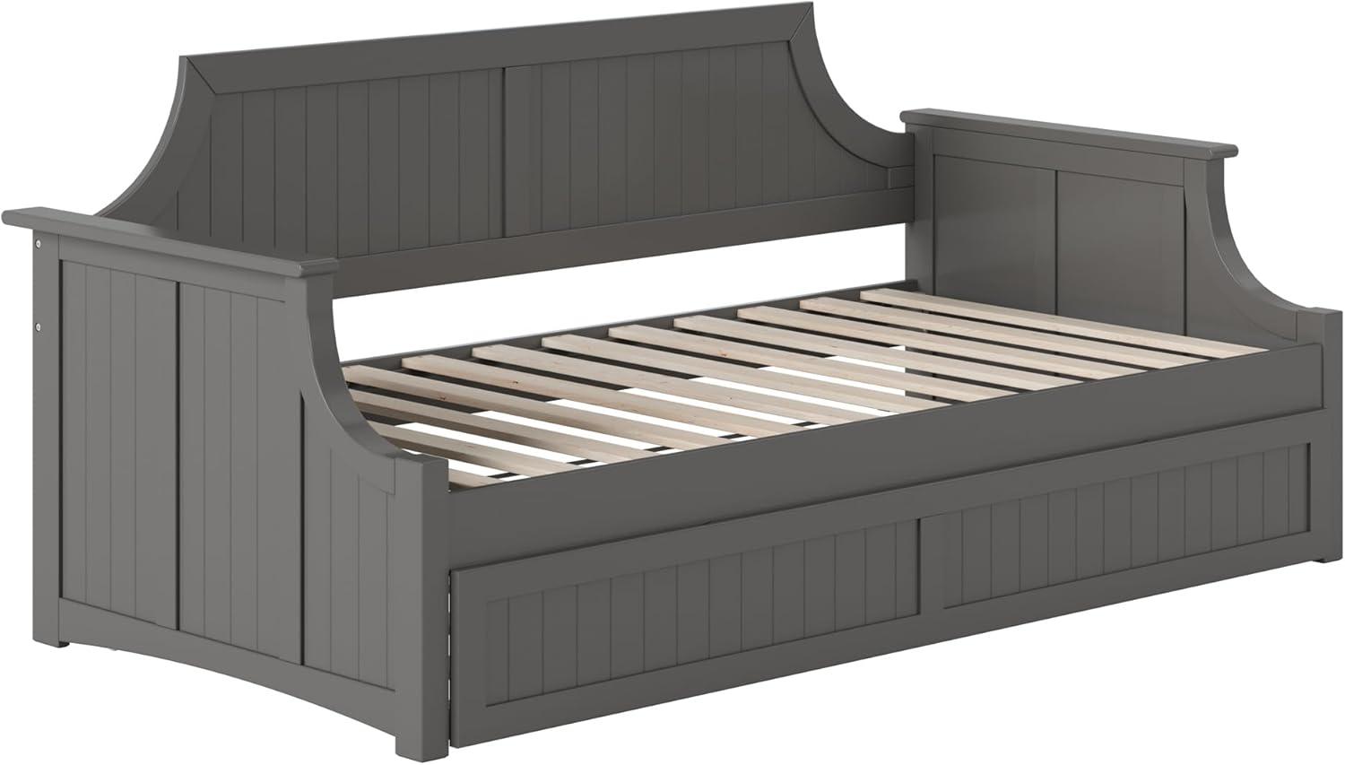 Cambridge Gray Twin Wood Daybed with Trundle and Storage