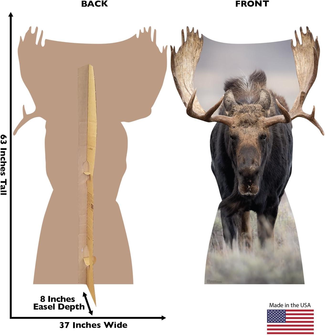 63 x 37 Inch Life-Size Moose Cardboard Cutout Standee