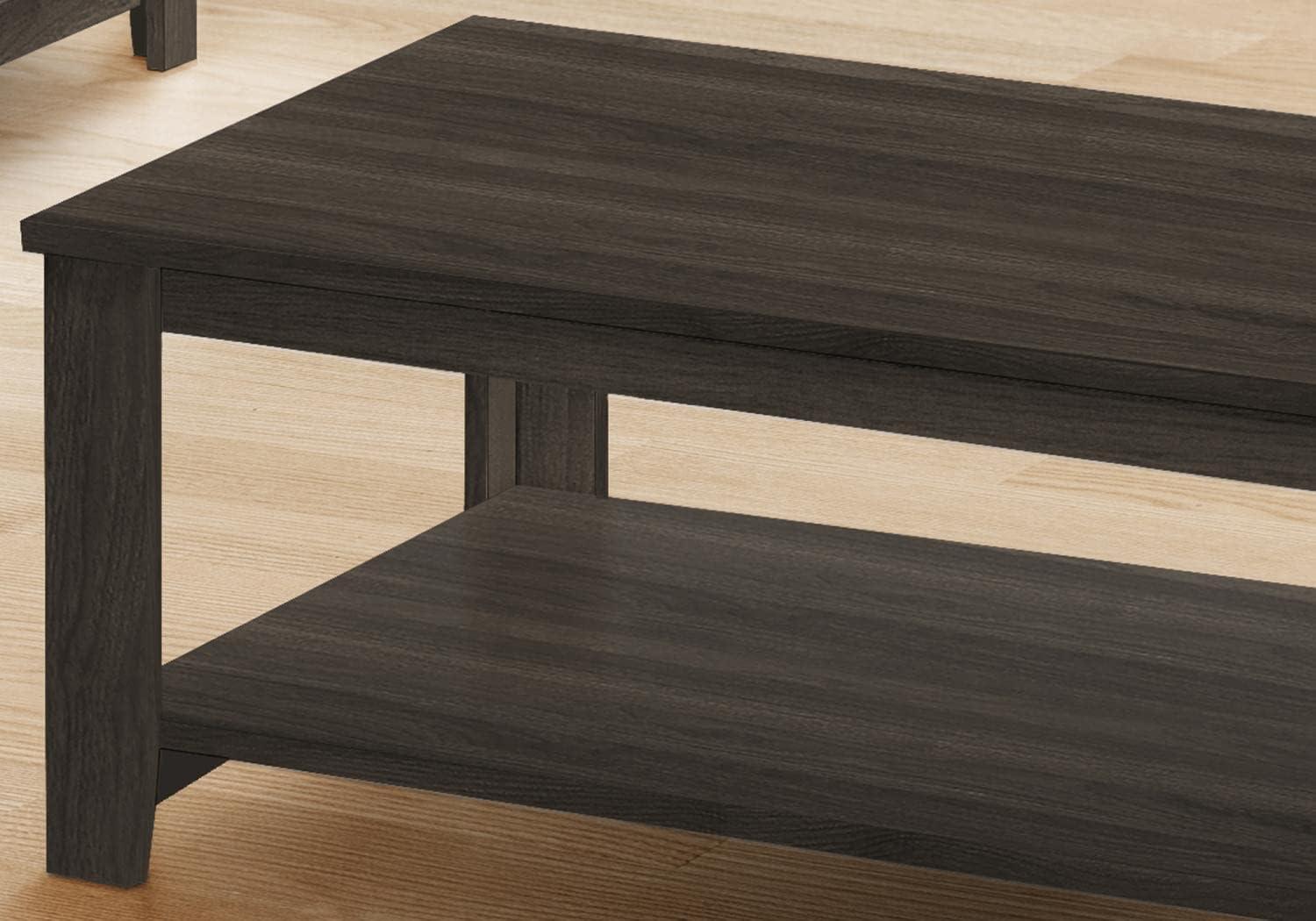 Monarch Specialties Table Set 3Pcs Set Coffee End Side Accent Living Room Laminate Brown Transitional