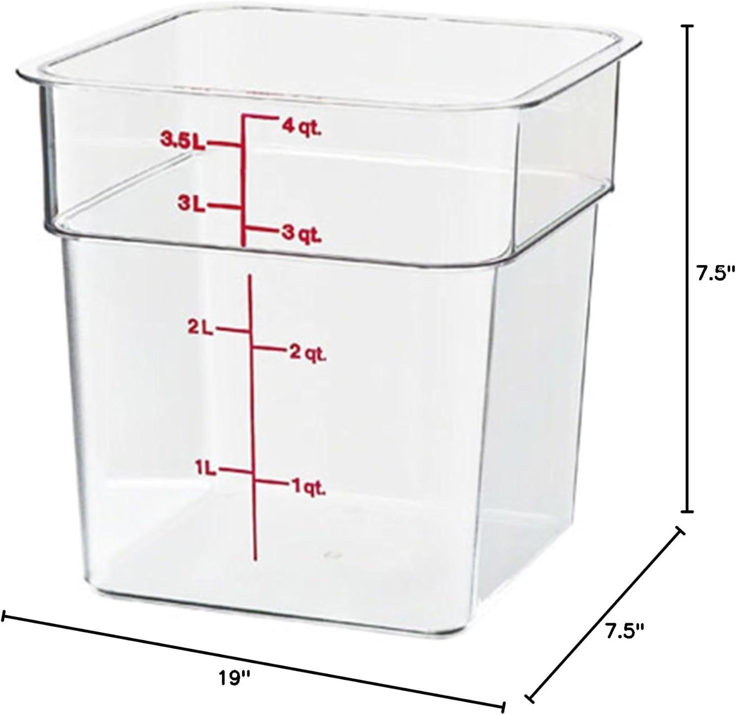 Cambro Clear 4QT Square Food Container 4SFSCW135