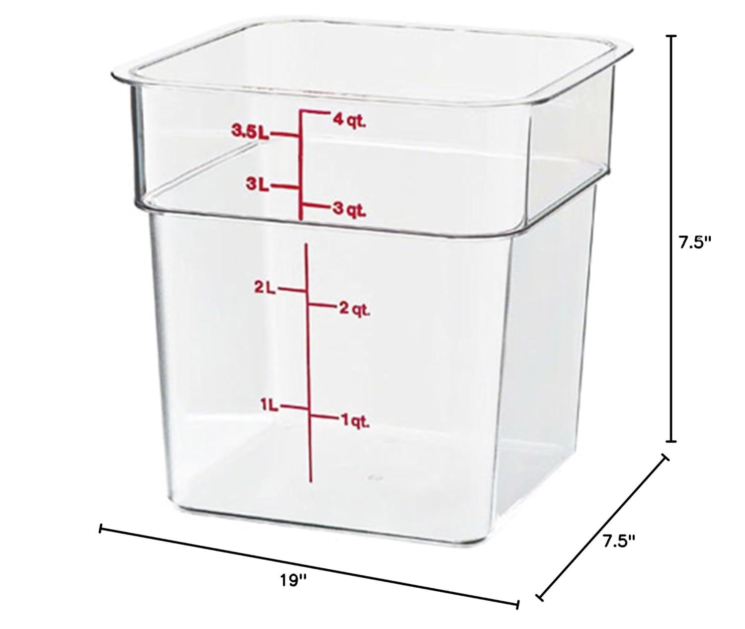 Cambro Clear 4QT Square Food Container 4SFSCW135