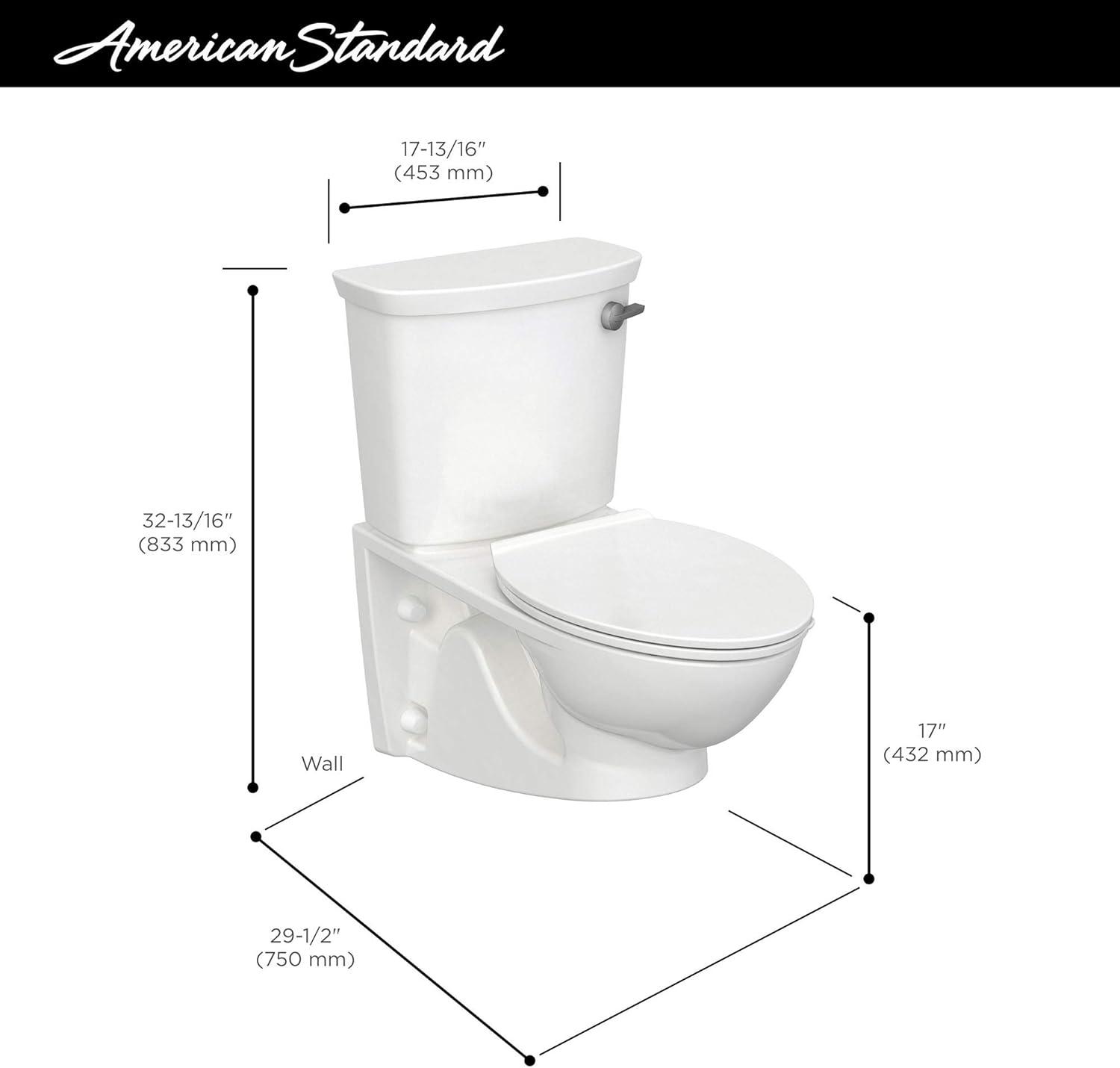 American Standard 2882107.020 American Standard Glenwall 1.28 Gallons GPF Elongated Wall Mounted Kit (Seat Not Included)