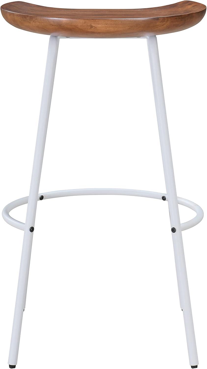 Milano Steel Legs Barstool with Solid Wood Finish