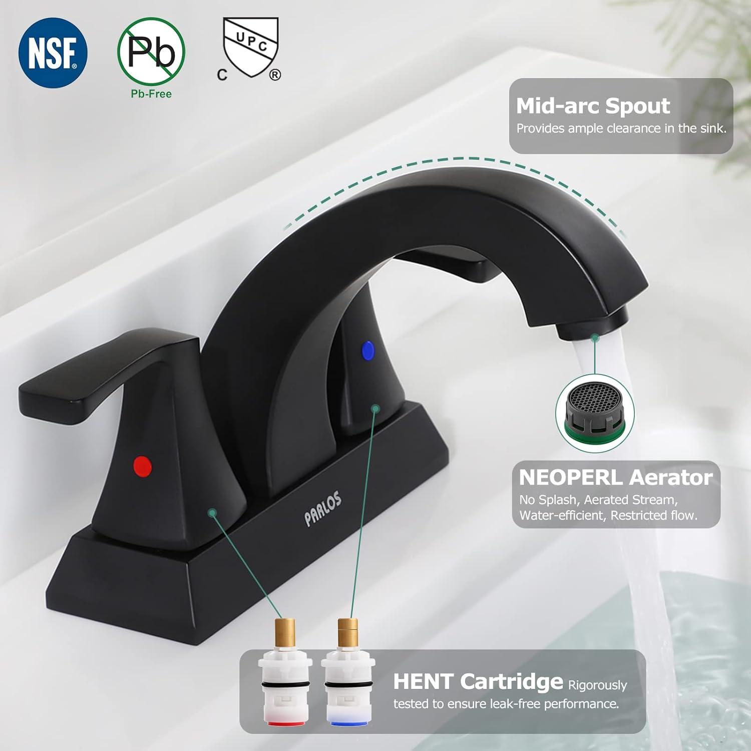 Centerset 2-Handle Bathroom Faucet with Drain Assembly