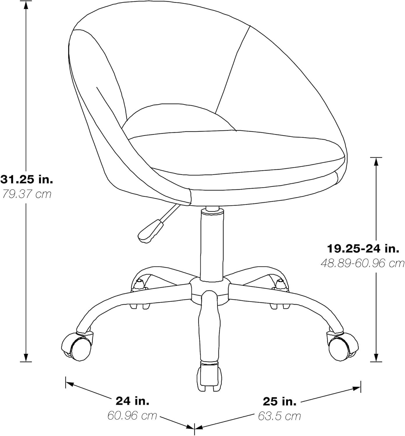 White Leather Adjustable Modern Swivel Office Chair