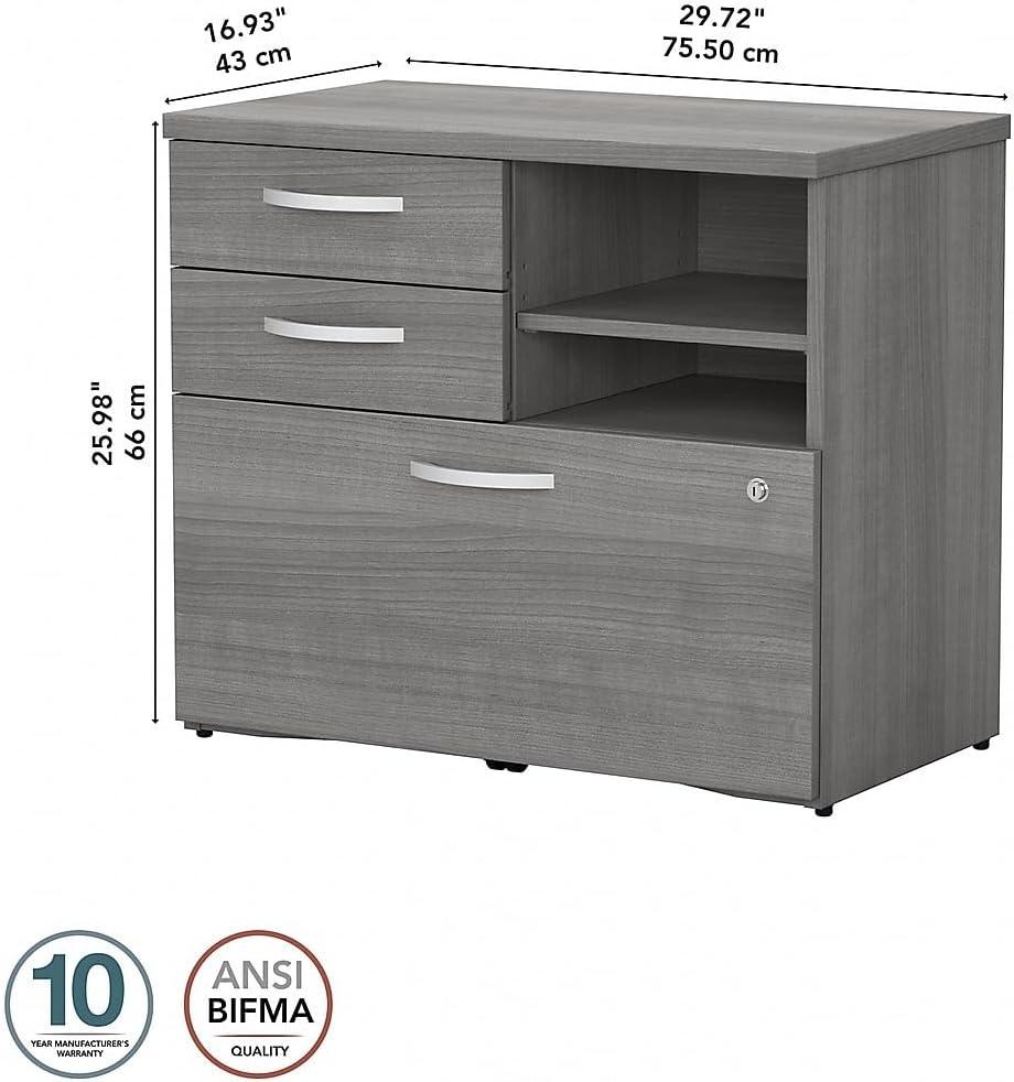 Studio C Office Storage Cabinet with Drawers in Platinum Gray - Engineered Wood