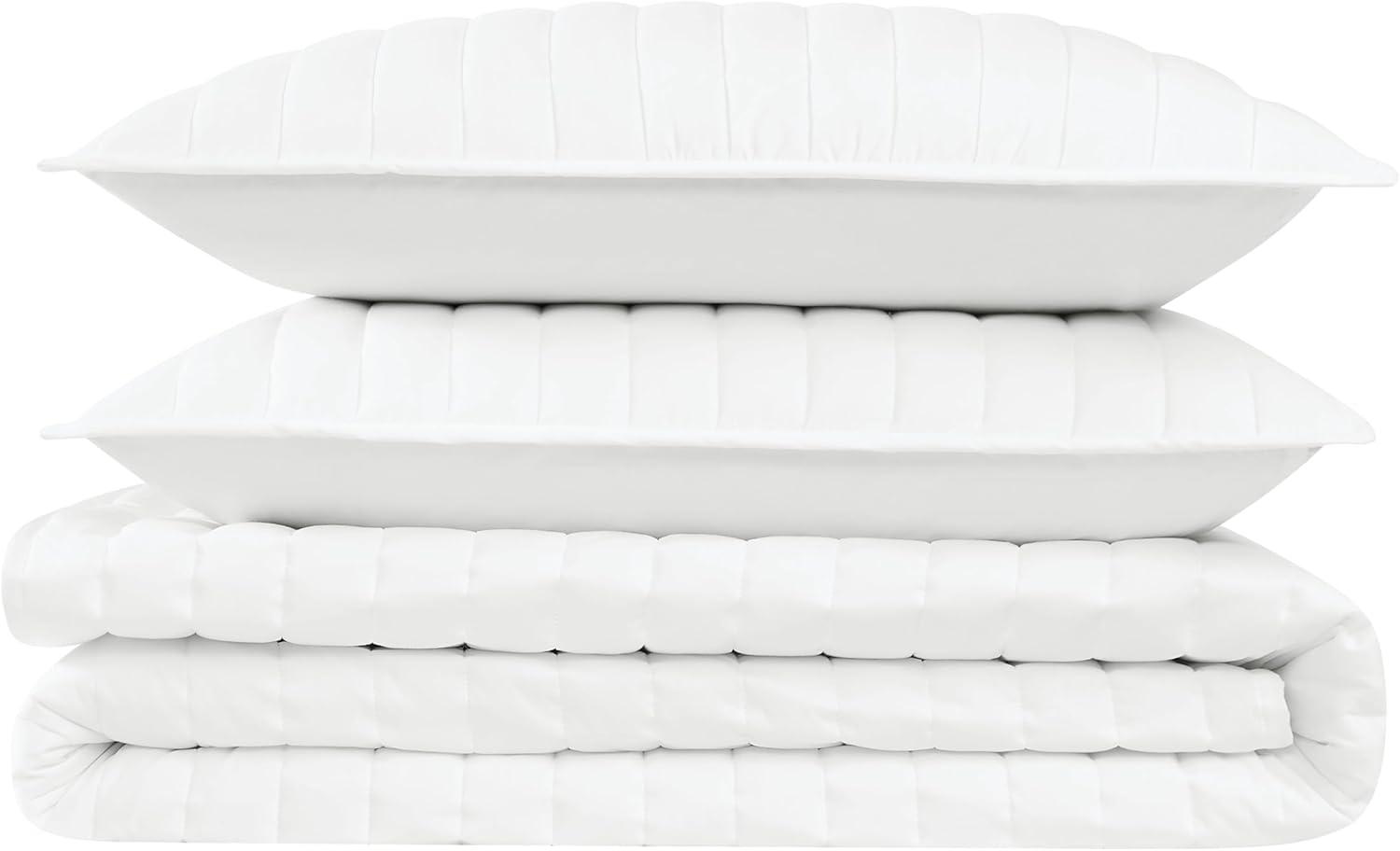Brooklyn Loom Oversized Cotton Percale 3 Piece Quilt Set