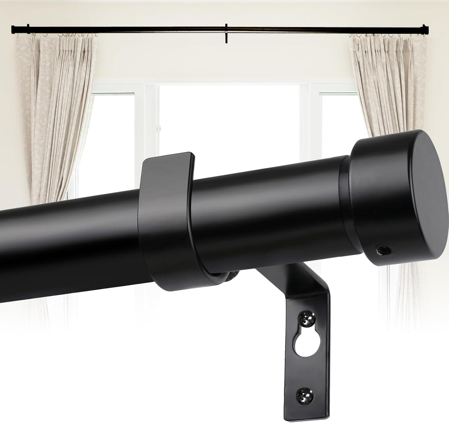 Curtain Rods for Windows 66 to 120, 1 Inch Adjustable Heavy Duty Curtain Rod, 30"-120"