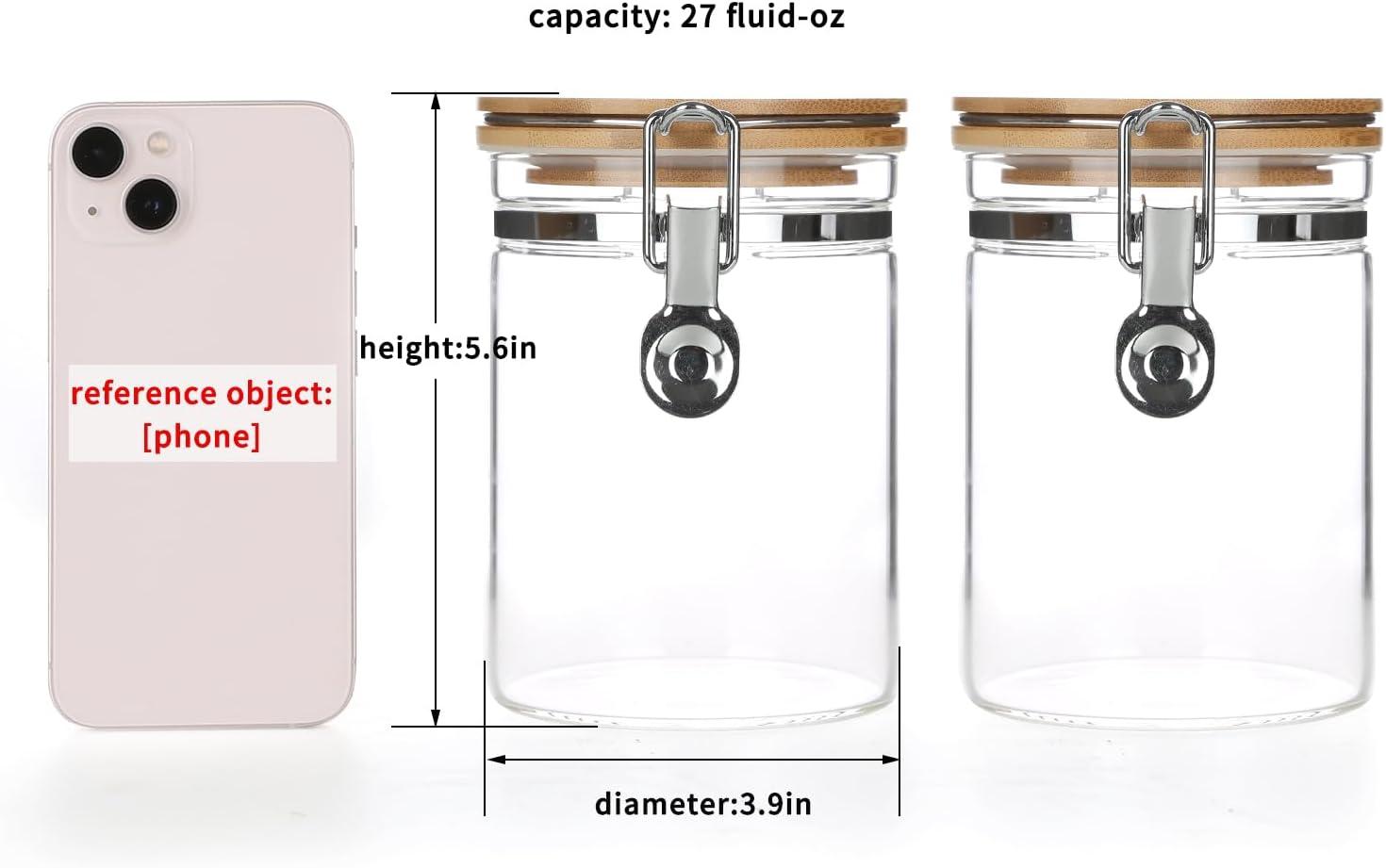 JoyJolt Glass Airtight Food Storage Jars with Bamboo Clamp Lids, 4-Piece