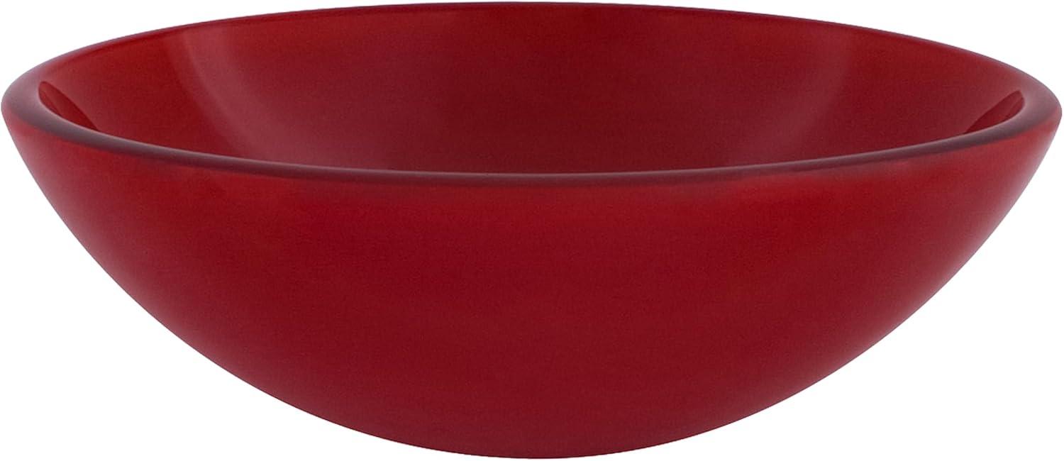 Novatto 16.5'' Red Glass Circular Bathroom Sink