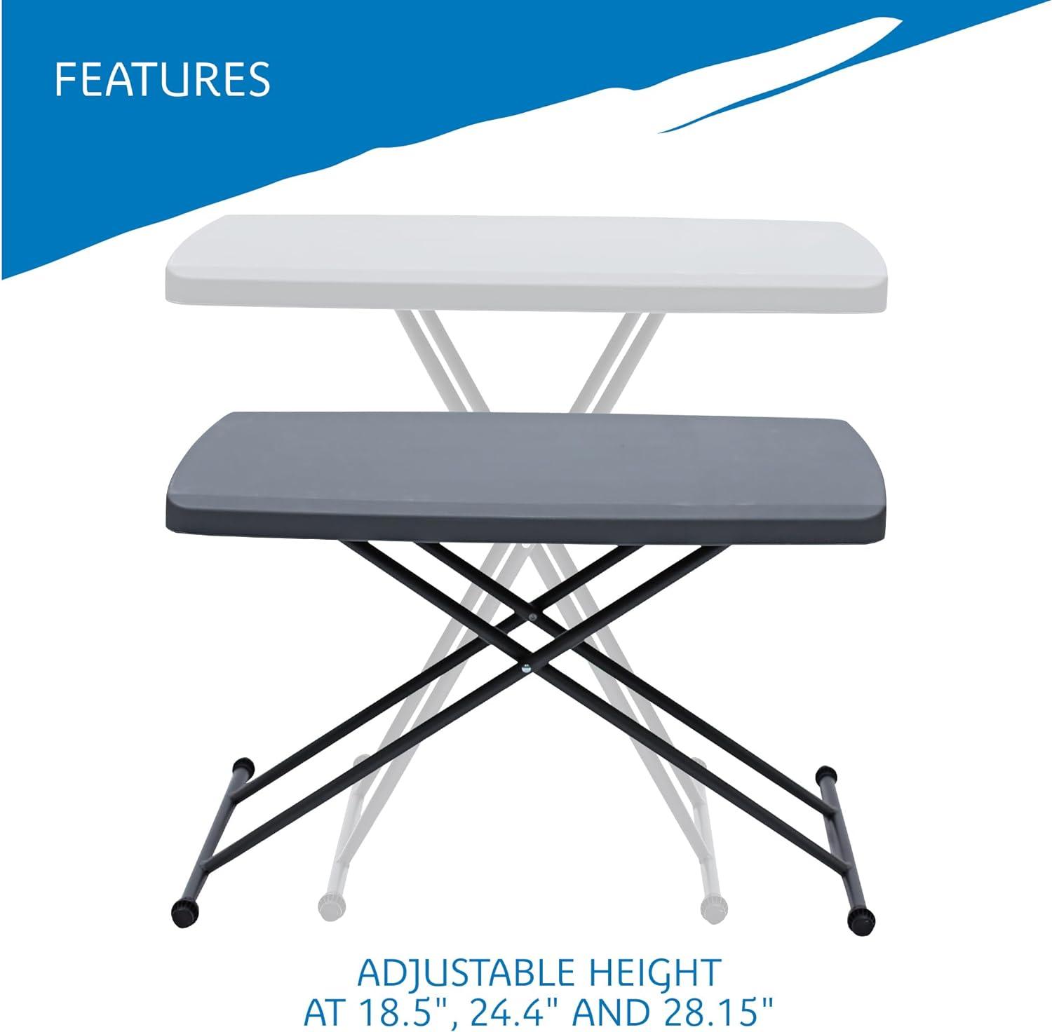 IndestrucTableTOO 30'' Rectangular Adjustable Folding Table