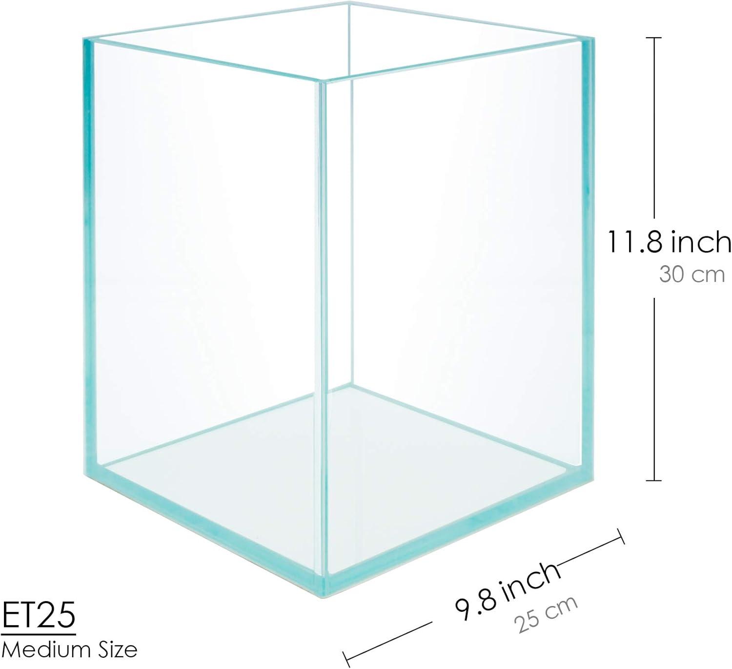 5 Gallon Nano Tall Rimless Tank, Low Iron Glass Tank, Betta Fish Tank, Aquariums Tanks (Nano ET25- 25X25X30cm)