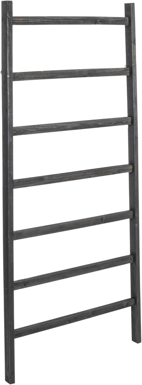 64" H Decorative Fir Wood Ladder with 7 Rungs