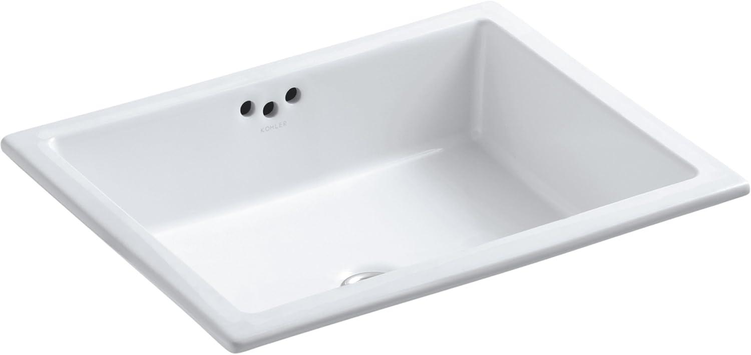 Kathryn White Rectangular Ceramic Undermount Bathroom Sink