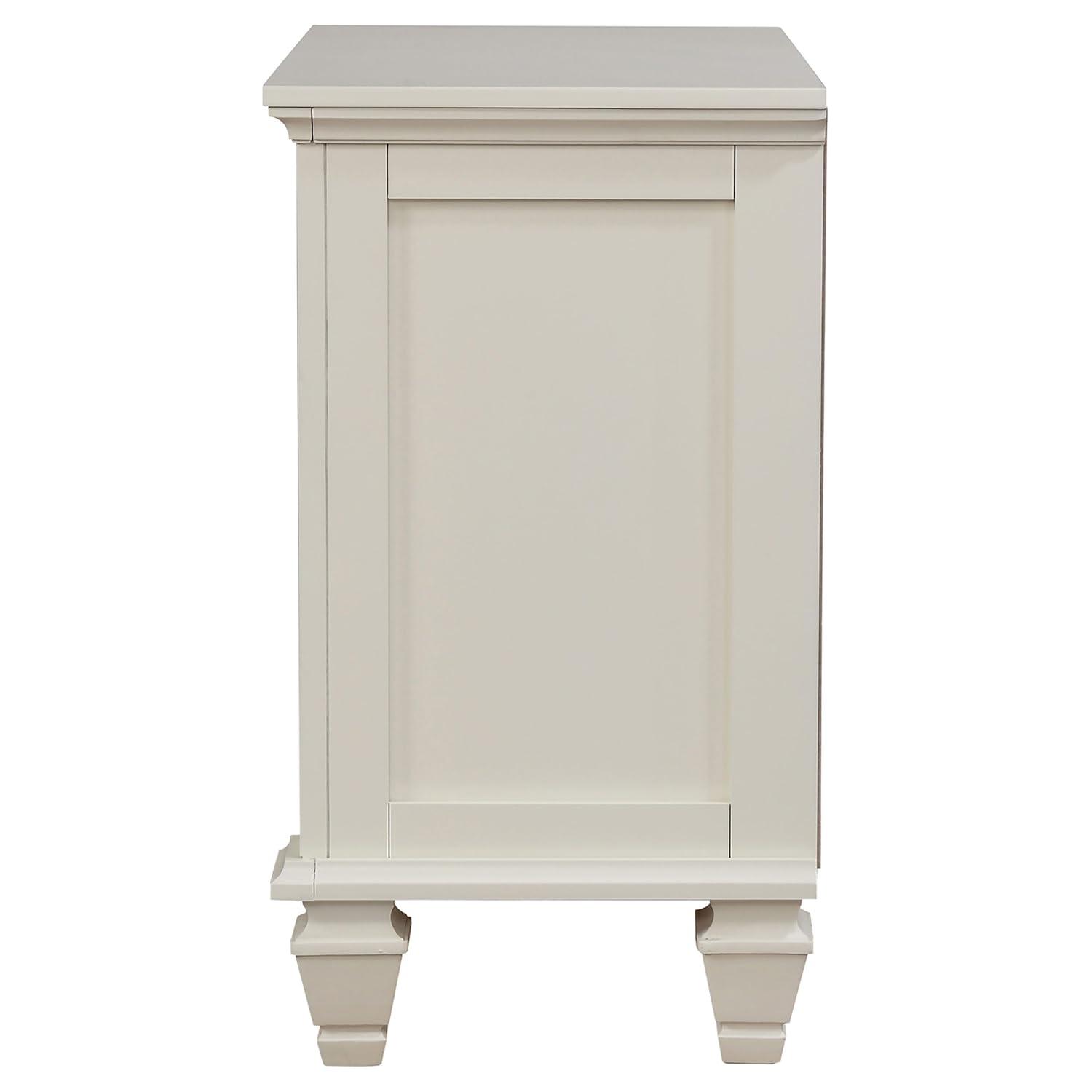 Coaster Sandy Beach Coastal 3-Drawer Wood Nightstand in White