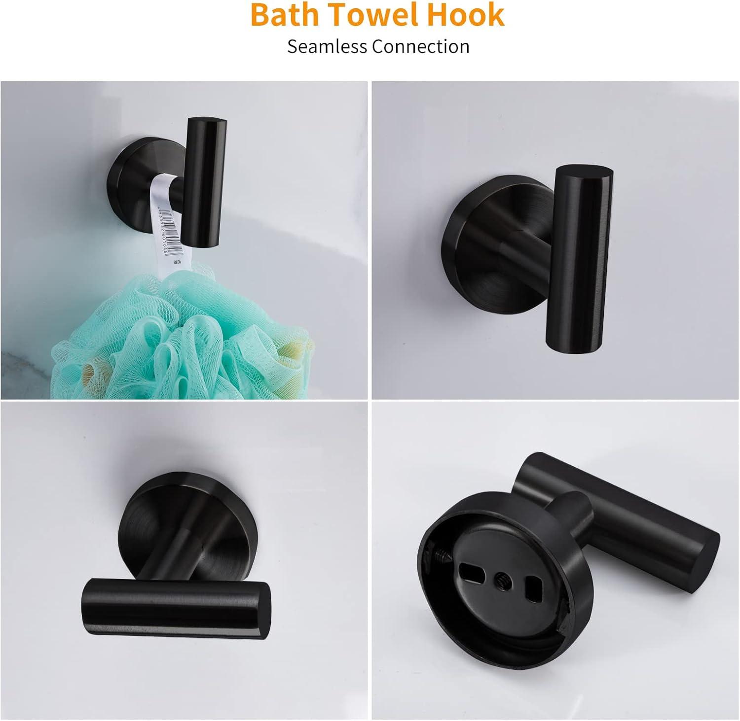 Matte Black 10-Piece Stainless Steel Bathroom Accessories Set