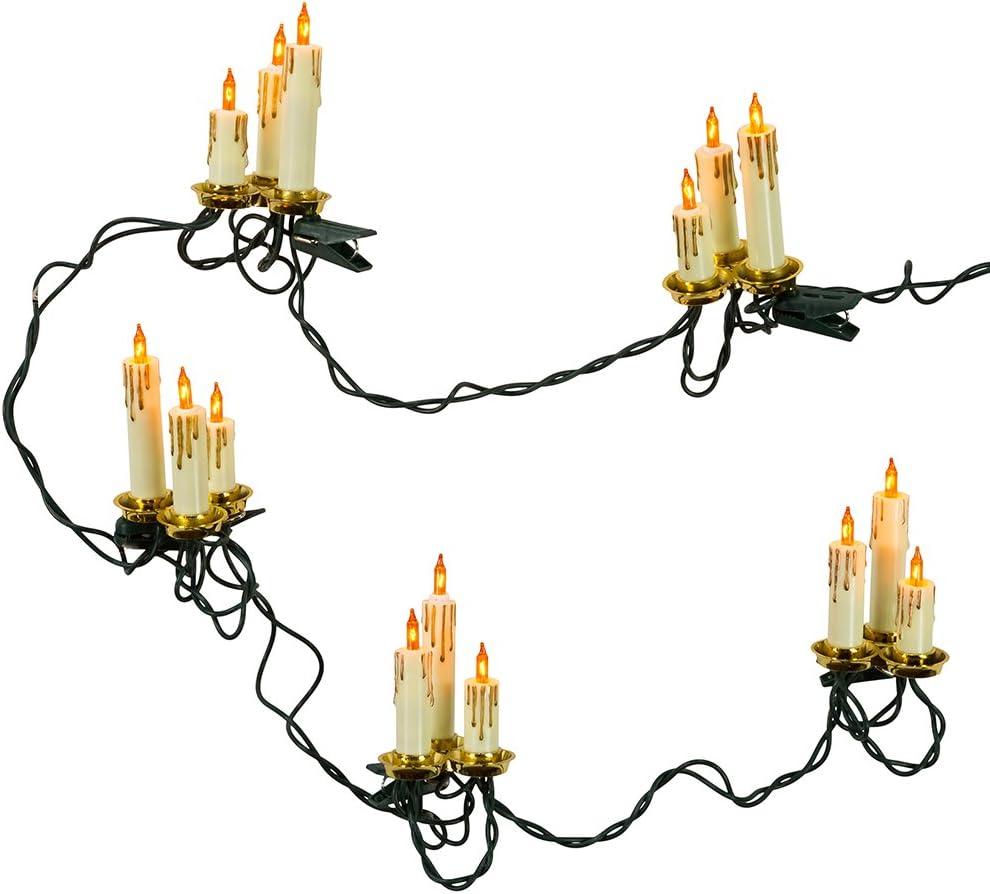 Kurt Adler Kurt Adler Indoor UL 15-Light Triple Candle Light Set, 12ft