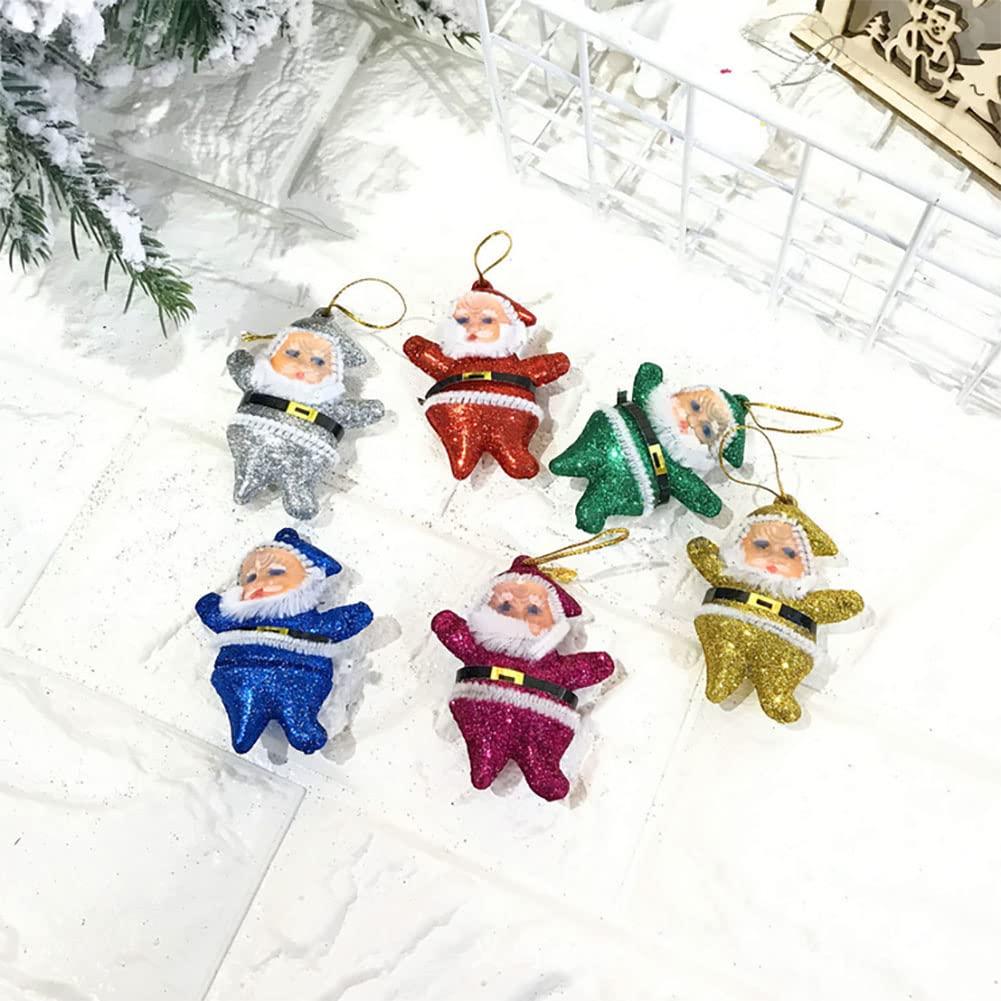 Clearance! 6Pcs Christmas Ornaments Gift, Cute Mini Santa Claus Style Christmas Tree Party Hanging Decorations for Christmas Home Decoration and Various Occasions