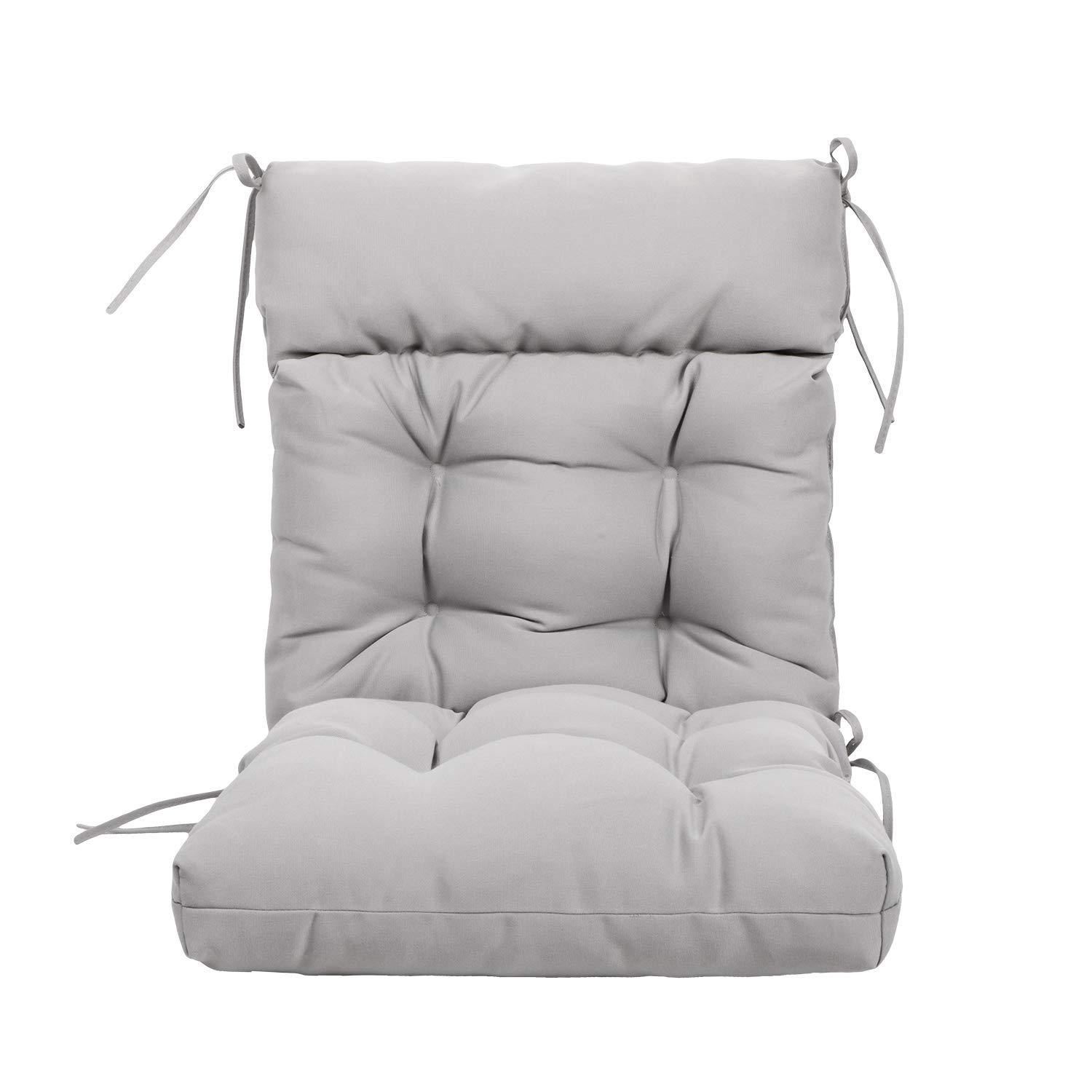 Outdoor Cushions Dinning Chair Cushions with back Wicker Tufted Pillow for Patio Furniture in Gray