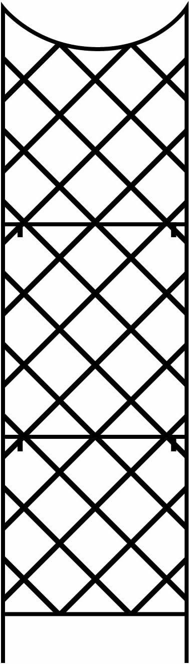 Black Steel 108" Tall Traditional Garden Trellis