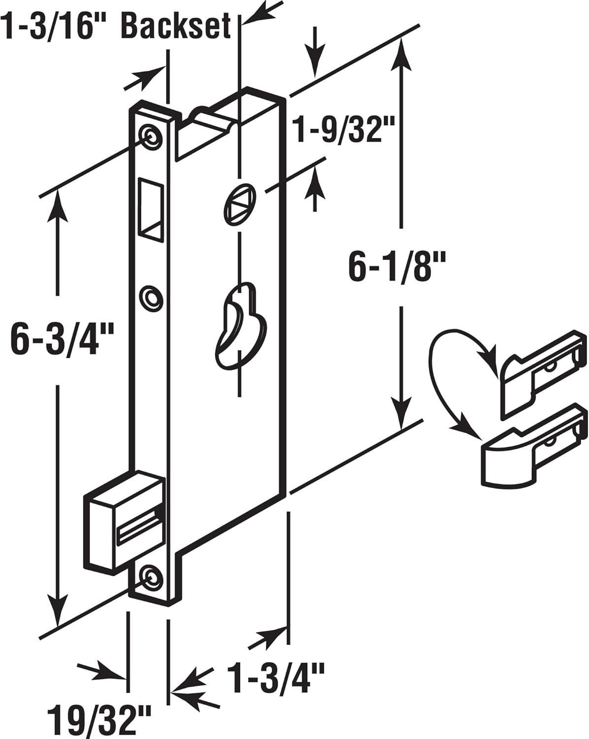Prime-Line Security Screen or Storm Door Lever Set, Contemporary, Black Finish, Keyed Single Locking Cylinder (1 Set)