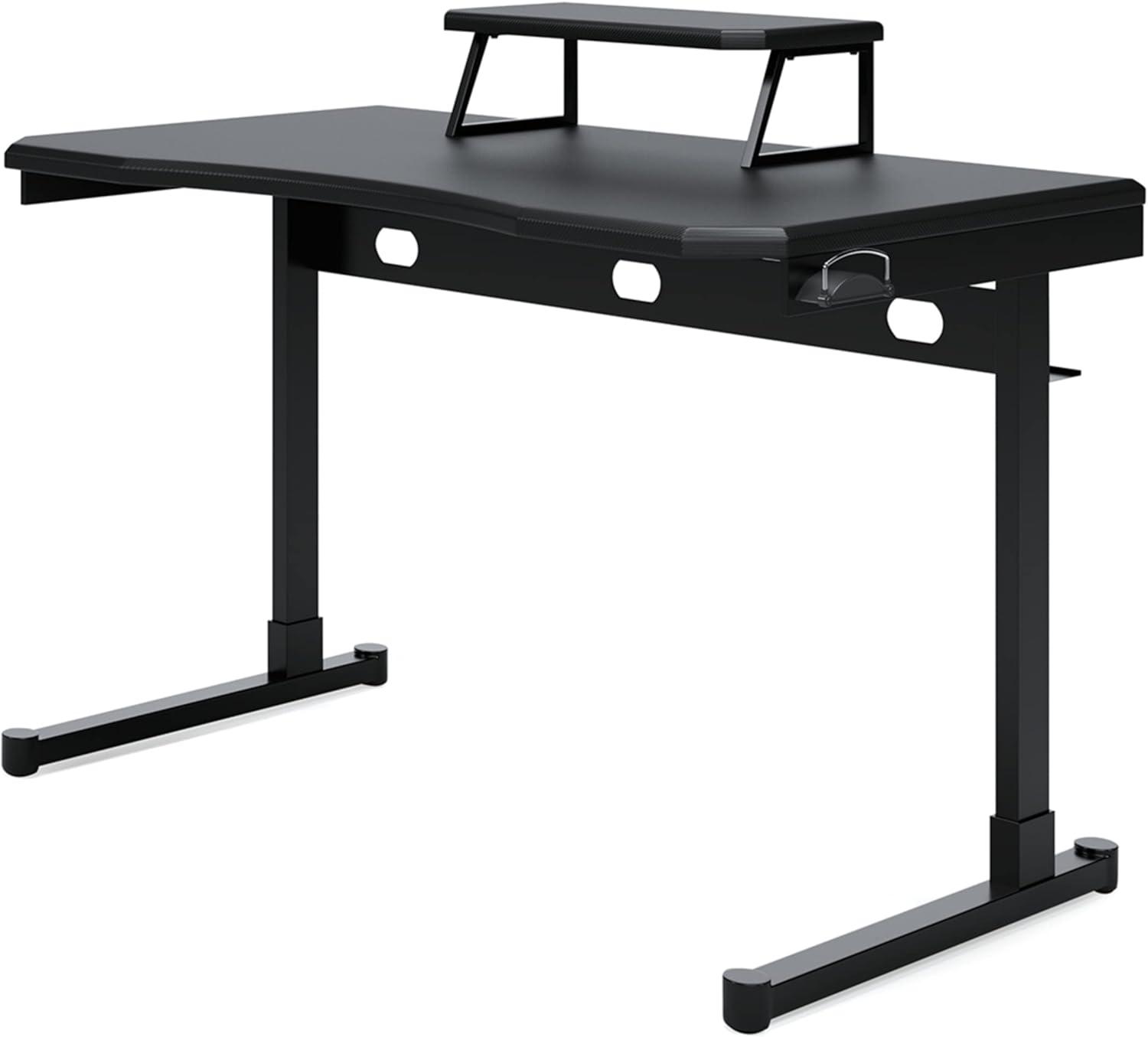 Black and Red Adjustable Height Desk with USB Port