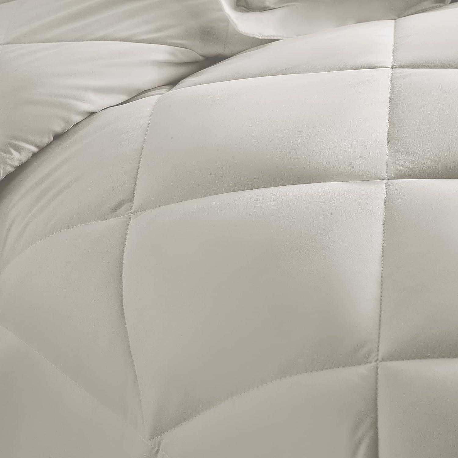 Cozy Comfort Beige Comforter Set - 7 Pieces Reversible Bed in a Bag with Comforters, Sheets, Pillowcases & Shams, Bedding Sets