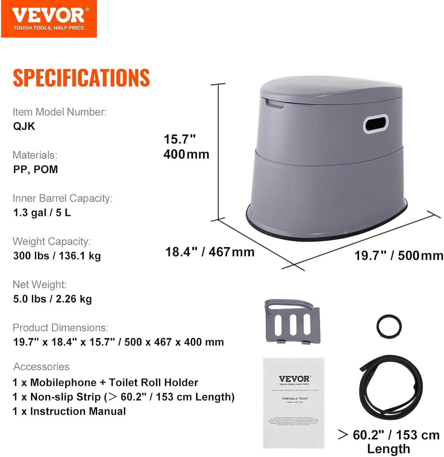 VEVOR 1.3 Gallons GPF Elongated Comfort Height Bidet Toilet (Seat Included)
