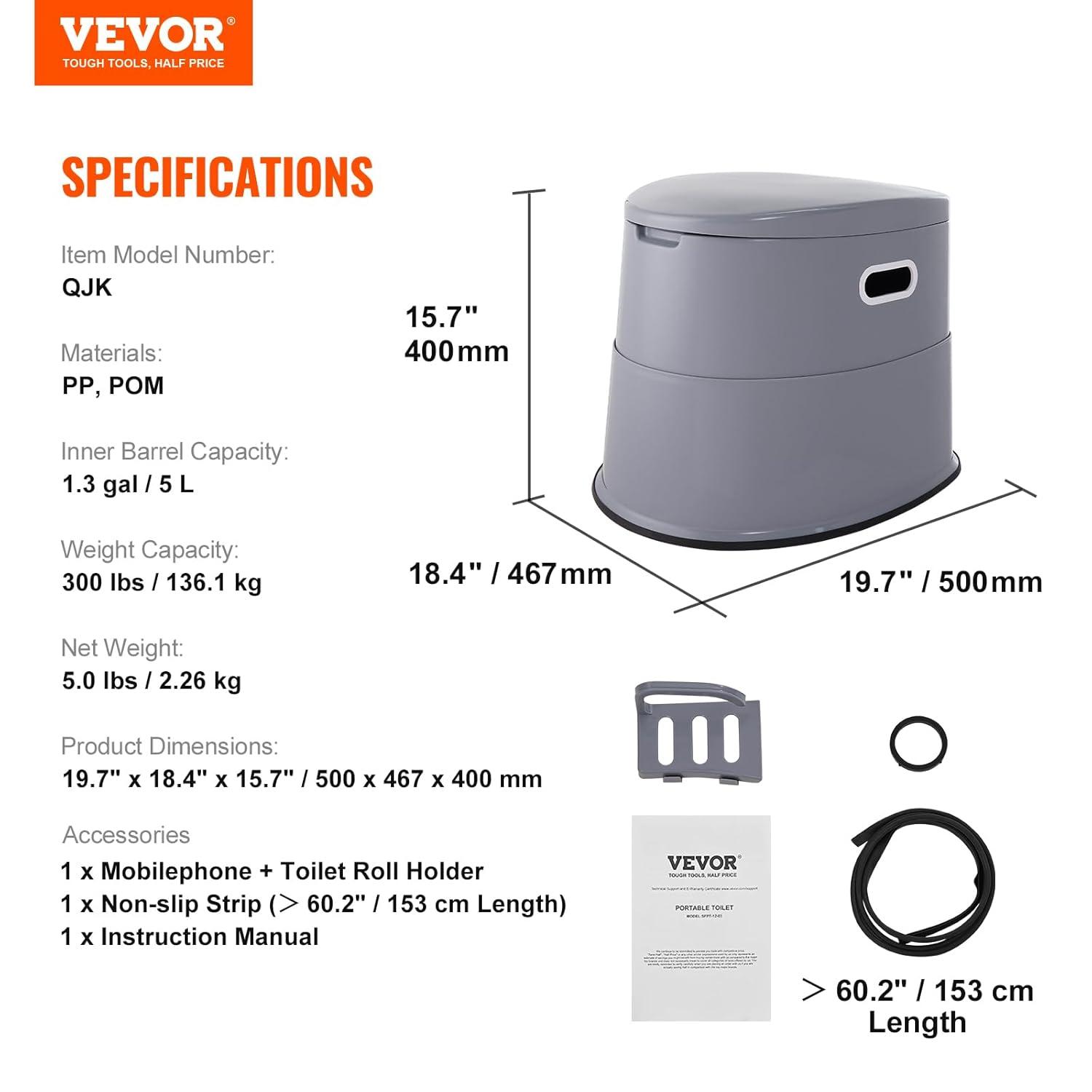 VEVOR 1.3 Gallons GPF Elongated Comfort Height Bidet Toilet (Seat Included)