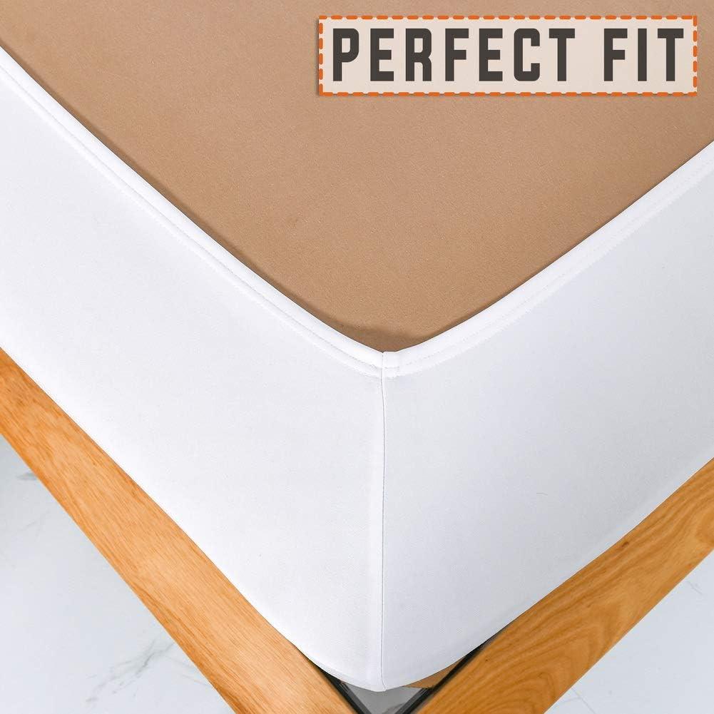 Twin Six Premium Bed Box Spring Cover Update Bed Skirt Wrap Around Cover, Mattress Cover, Queen/Split Queen, White