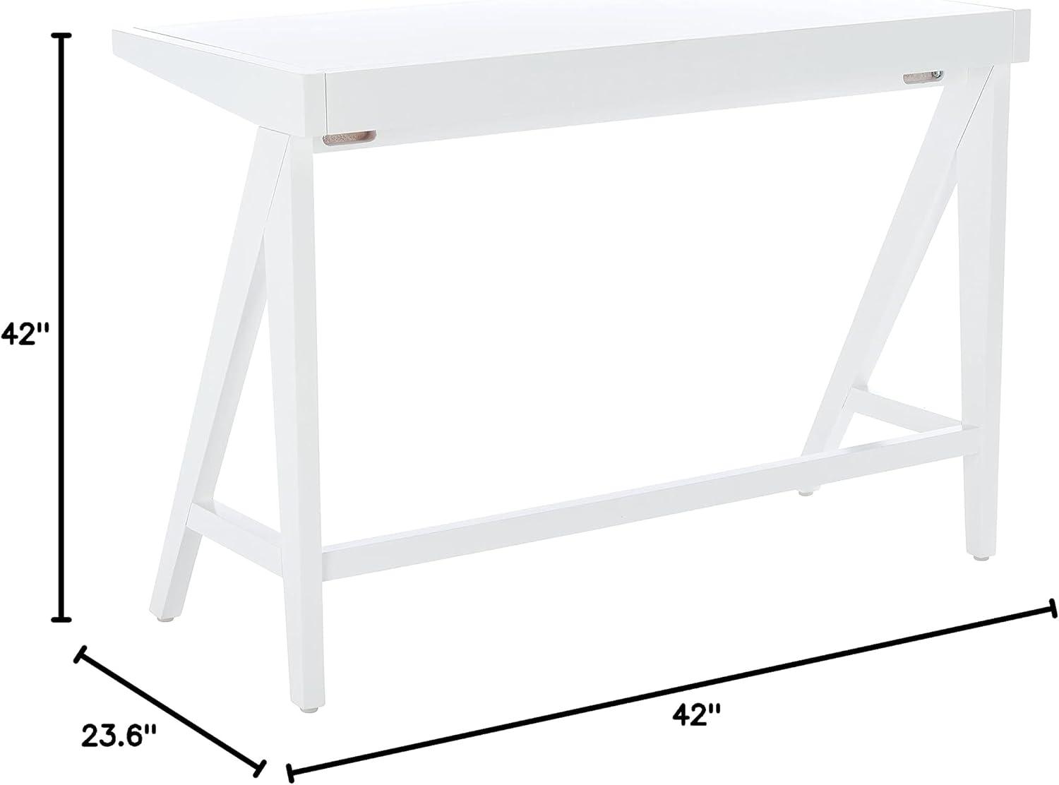 SAFAVIEH Ripley Solid Classic Modern Glam Writing Desk, White