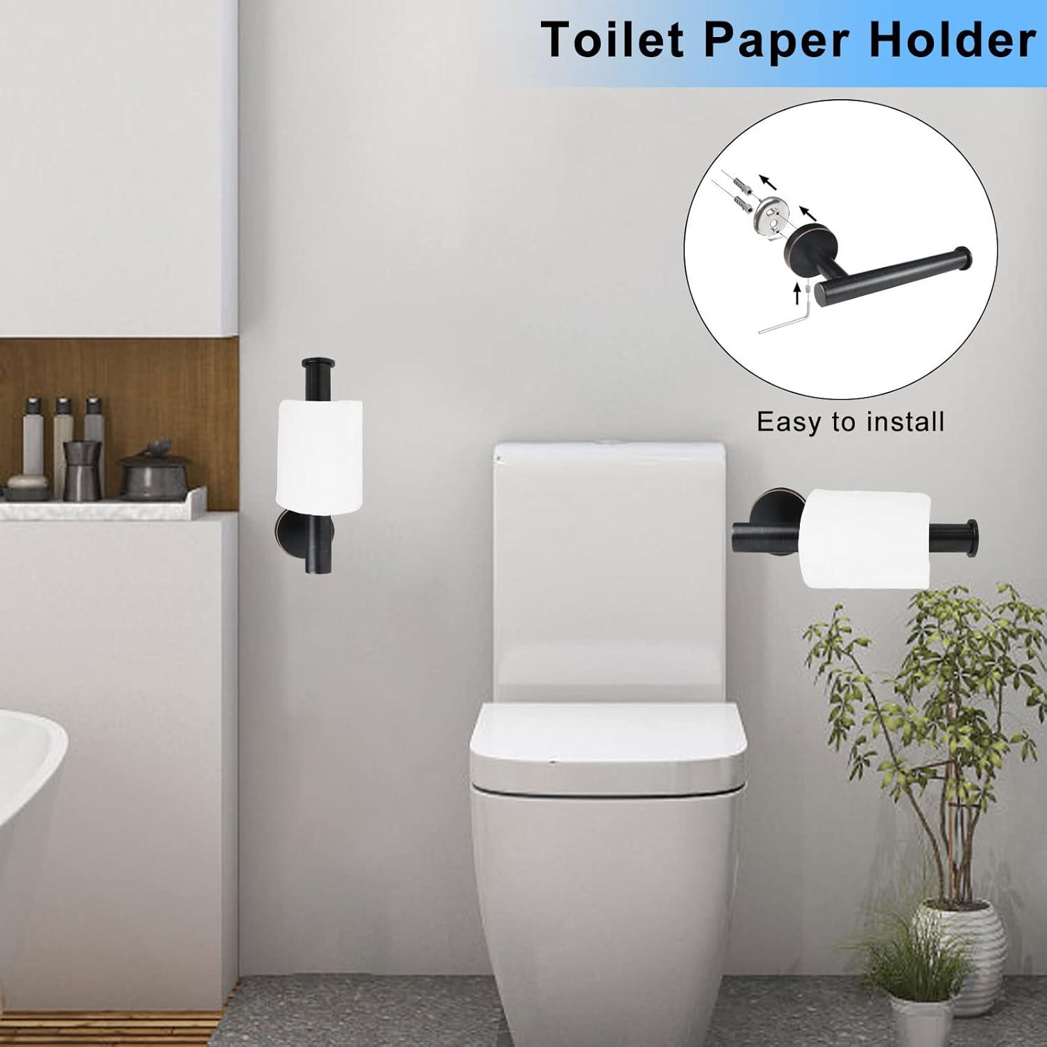 Oil Rubbed Bronze Toilet Paper Holder,Bathroom Tissue Holder Paper Roll,SUS304 Stainless Steel Toilet Roll Holder for Bathroom, Kitchen, Washroom Wall Mount (Oil Rubbed Bronze)