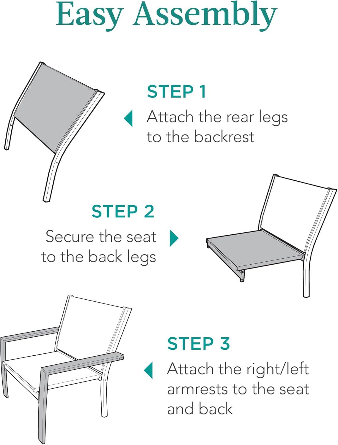 Best Choice Products Set of 2 Textilene Chairs, Conversation Dining Accent Furniture w/ Armrests