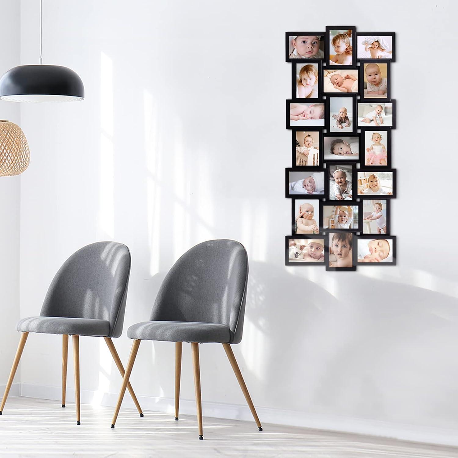 21 Openings Multiple Photo Frame Family Collage Picture Frames 6x4 Black For Wall